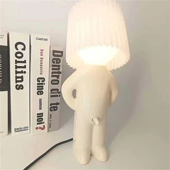 Claeted Nezbedný Chlapec Tvorivé stolná Lampa Unikátne LED Záhybov Čítanie Osvetlenie Spálne Posteli Nočné Svetlo Detí Darček