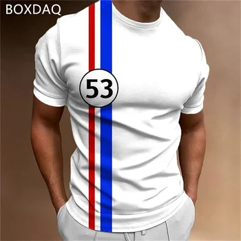 Miestny Prekladané Vytlačené Muži Fashion T-Shirts Lete Krátky Rukáv Klasické Biele Jednoduchý Človek Tričko 6XL Plus Veľkosť O-Krku Bežné Topy