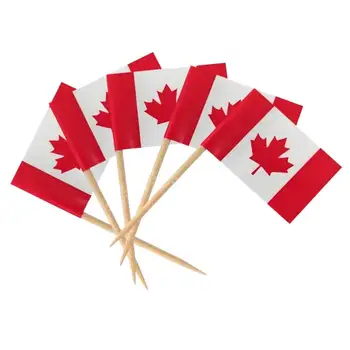 Mini Kanadskej Vlajky Vlajka Kanada Kanadské Špáradlo Vlajky Malé Kanadský Cupcake Mulčovače Stick Vlajky CA Krajiny Dekorácie