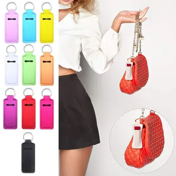 Neoprénová Rúž Keychain Taška Prenosná Multicolour Obdĺžnik Rúž Puzdro Keyring Chapstick Vak Lipstick