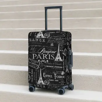 Paríž Vzor Kufor Kryt Vintage Štýlu Cestovanie Na Dovolenku Strectch Batožiny Príslušenstvo Protector