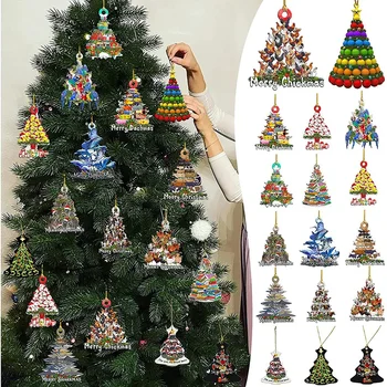 2023 Nový Vianočný Stromček DIY Tag Ozdoby Darček Osobné Vzor Rodinný dom Dekorácie