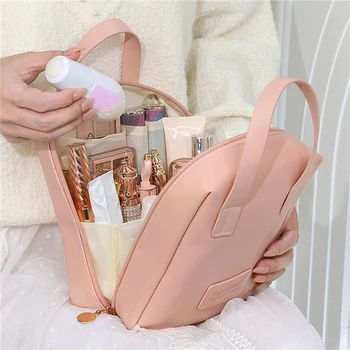 Kozmetické Tašky Pre Ženy Elegantné PU Kožené tvoria Puzdro Travel toaletné Potreby Organizátor Skladovanie Hangbag kórejský Carry-na make-up Tote