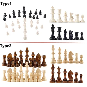 32 Stredovekých Šachové Figúrky Drevené/Plastové Kompletný Chessmen Medzinárodné Slovo Šach Hra, Zábava Príslušenstvo