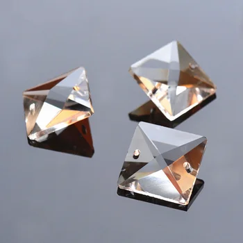 14 mm-30 mm Crystal Námestie Korálky V 2 Otvory 100ks Pre Domáce Dekorácie Príslušenstvo Crystal Opony Korálky Krištáľový Luster Perličiek