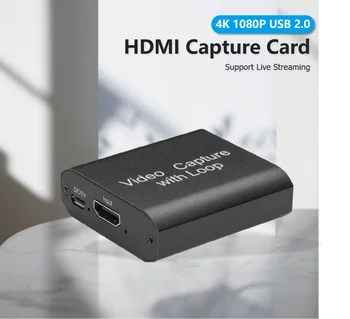 HD 1080P 4K Video Capture Karta s HDMI Kompatibilné s USB2.0 Zachytávanie Videa Dosková Hra Záznam Live Streamingové Vysielanie TV Miestne Slučky