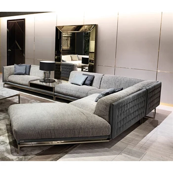 vysoko kvalitné veľké kožené domov luxusné talianske moderný design nábytok, sedacia súprava tvaru L luxusné výkres gauči obývacia izba gauč