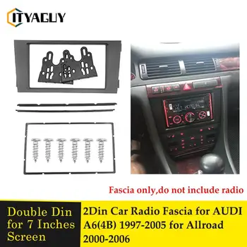 Double Din Auto Fascia Rámy pre AUDI A6(4B) 1997-2005 Allroad 2000-2006 Stereo Fascia Dash CD Výbava Inštalačný Rám Auta Rámu