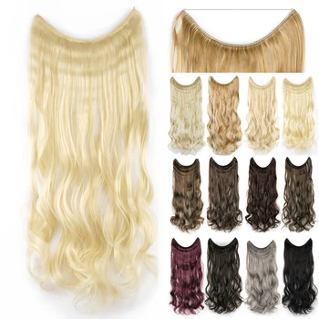 Soowee Dlho Syntetické Vlasy Príčesky Ryby Linky Fusion Neviditeľné Kučeravé Vlasy Rozšírenia Blondína Cabello Perruque Femme Cabelo