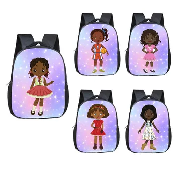 12 Palcový Afriky, latinskej Dievča Batoh pre 2-4 Rokov Afro Dievča Deti Školské Tašky Batoh Chlapec Dievča Mini Batoľa Bookbag Darček