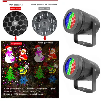 LED Snowflake Projektor Svetlá 16 Vzory Vianočné Premietacie Nepremokavé Vonkajšie Lampy Snehu Pozornosti na Vianoce Zariadených izbách