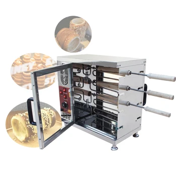 Elektrické Chlieb Roll Stroj Na Výrobu Multi-Funkčné Elektrické Kúrenie, Komín Tortu Rúra Zmrzlinu Kužeľ Robiť Stroj S 8 Plesní