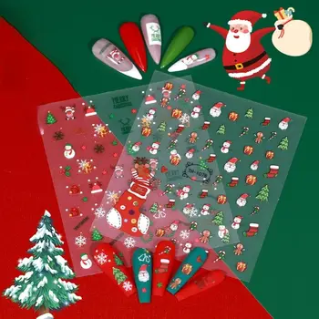 Vianoce Na Nechty, Nálepky Santa Claus Snowflake Elk Vianočný Stromček Nail Art Dekoratívne Samolepky Zimné Nail Art Príslušenstvo