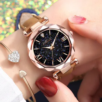 Luxusné dámske Hodinky Hviezdy Malý Bod Matné Pás Sledovať posiate Rozsahu náramkové hodinky Quartz Reloj Mujer Elegante Montre