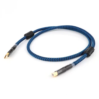 1pcs Hi-end 2/3/5 ft pozlátené pre fanúšikov USB DAC Kábel A do B OCC Audio Hifi kábel audio Kábel USB