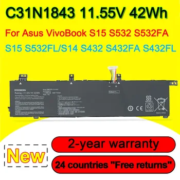 11.55 V 42Wh C31N1843 Batéria Pre ASUS VivoBook S15 S532 S532FA S532FL S14 S432 S432FA S432FL X432FA X532FL 3ICP5/58/78 3640mAh