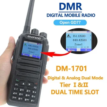 DM 1701 BAOFENG OPENGD77 DMR VHF UHF Duálny Režim Analog/Digital Tier 1+2 Dual Time Slot Ham Dual Band obojsmerné Rádiové DR-1801