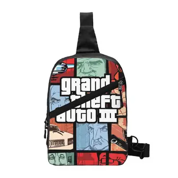 Grand Theft Auto Šatka Hrudníka Taška na Mieru GTA Dobrodružné Hry Crossbody Ramenný Batoh pre Mužov Cestovanie Daypack