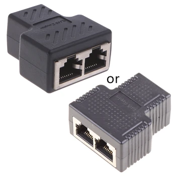 1 2 Spôsobmi LAN Ethernet Kábel RJ45 Žena Splitter Konektor Adaptéra X6HB
