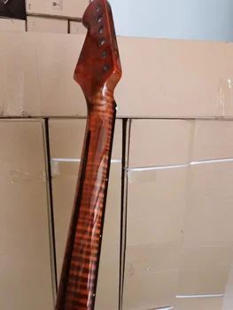 DIY Flame Maple Krku Gitary 22 Pražcov 25.5 Palcový Rosewood Hmatník Bodky Vložkou Lesklý Lak Skrutky na Päty Gitarové Časti
