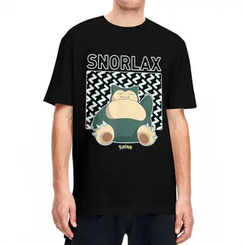 Bežné Pokemon Snorlax T-Shirts Muži Ženy O Krku, 100% Bavlna Tričko Krátky Rukáv Tees Darček Oblečenie