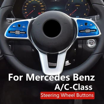Pre Mercedes Benz A/B/C/E-Class GLE GLS GLB Interiéru Vozidla Tlačidlo Dekorácie-Nálepky Hliníkovej Zliatiny Auto Náhradné Diely Príslušenstvo