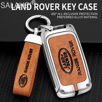 Metal&Kožené Kľúča Vozidla Kryt Prípade Držiteľ Shell Fob Pre Land Rover Range Rover Discovery 5 Šport Evoque Velar Interiérové Doplnky