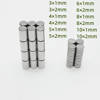 100 ks 3/4/5/6/8/10/12mmThick Super Silné Magnety NdFeB Neodýmu, Tenký, Malý Disk Magnet Trvalé N35 Dia 3*1 3*2 4*1 4*2 mm